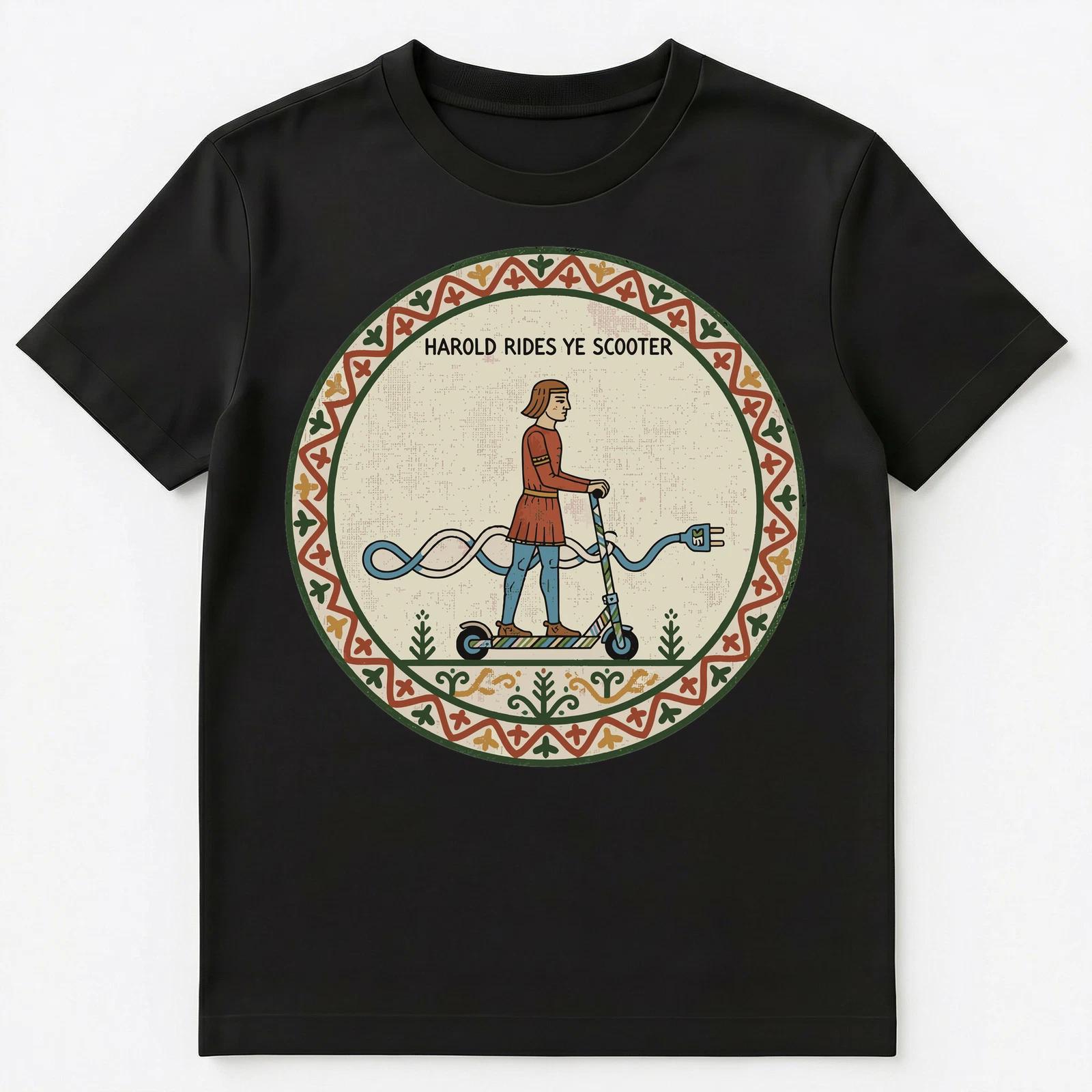 

History Scooter Rider Medieval Tapestry Unisex T-Shirt XL