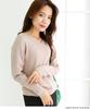 Winter Plus Ribbed Long Sizes Burgundy wn-0114 [Jungle Jalopy] Women's Sweater, Sizes, Knit, V-Neck, Cotton, Sleeves, Lightweight, Elegant,