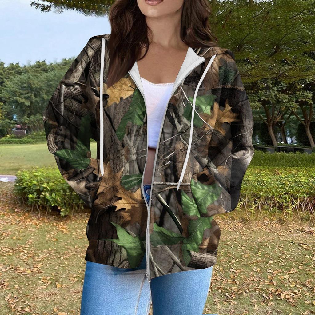 Women's Fashion Casual Halloween Printed Sweatshirt Long Sleeve With Pocket Cardigan Jacket Zipper Hoodie Coat