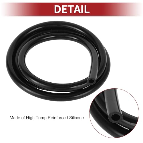 ACROPIX 130PSI Max Pressure Silicone Vacuum Tube Hose Automotive Vacuum Line High Temperature 4FT 1/4" 6mm ID 2mm Thick Black Silicone