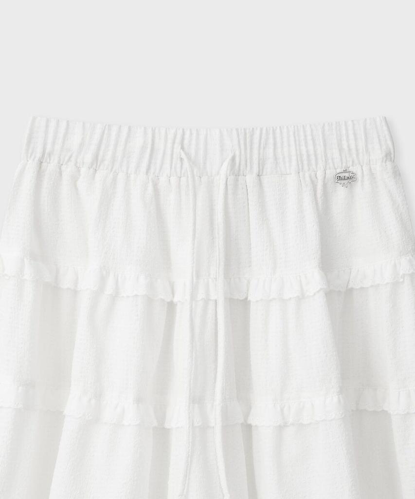FALLETT Tiered Mini Skirt White