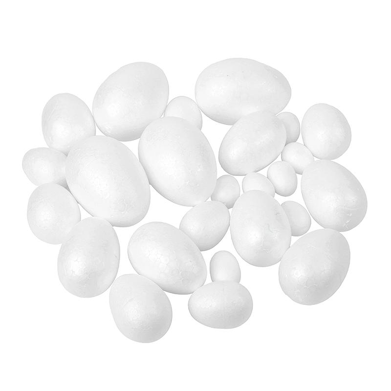 10-50pcs Easter Foam Egg White Styrofoam Fake Eggs Kids Painting Handmade Spring Easter Party Home Decoration DIY Wreath Craft