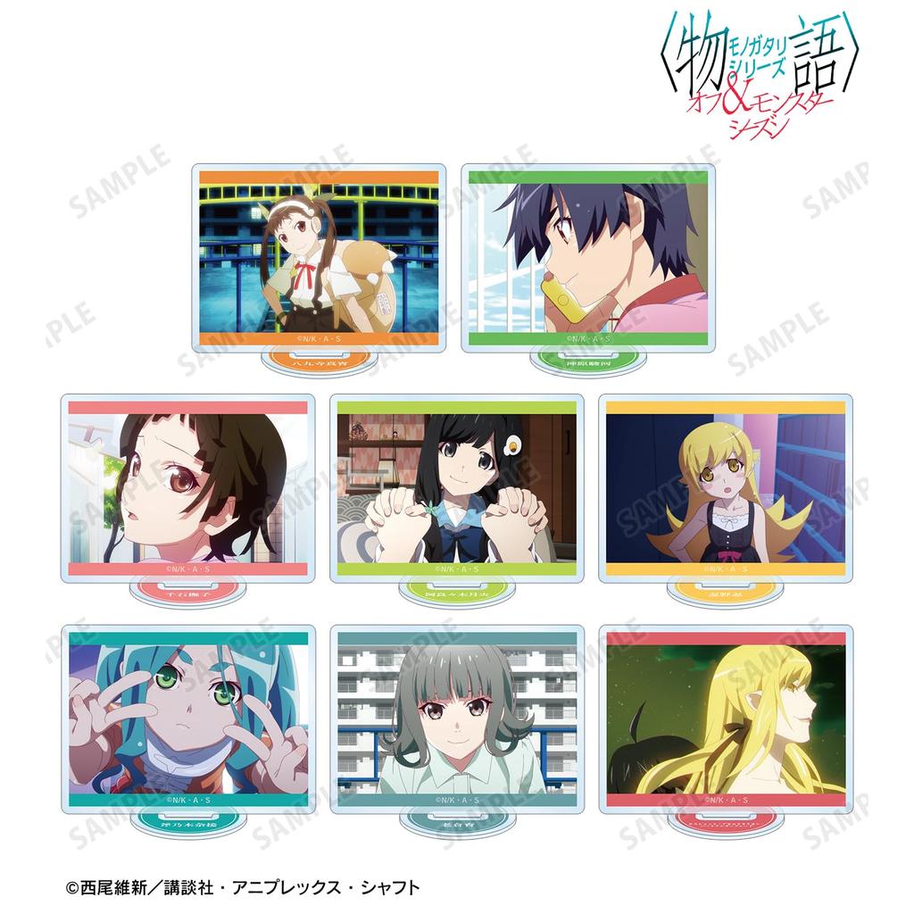 Monogatari Series Off & Monster Season Trading Scene Acrylic Stands Box of 8