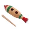 Wood Guiro Colorful Fish Shaped Straight Cylinder Guiro Percussion Instrument Toy for Children