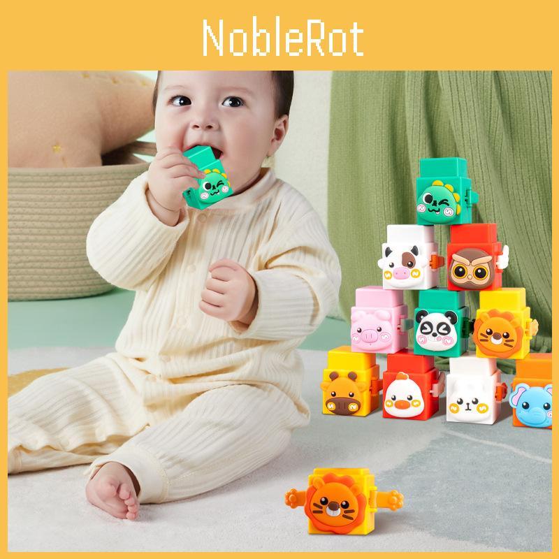 Plastic Animal Blocks Stacking Toy For Toddlers Educational Gift Pack