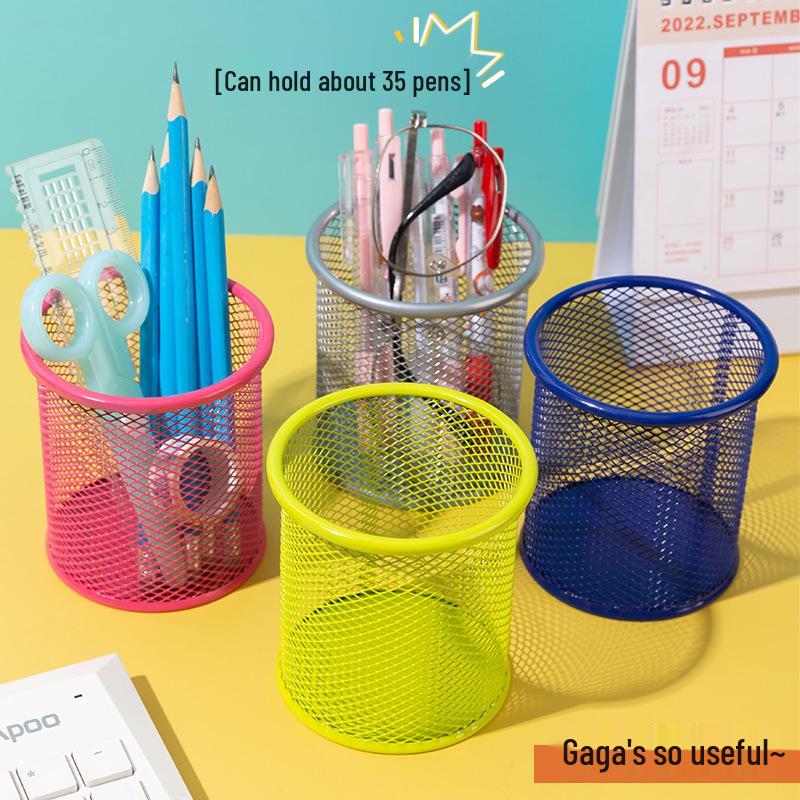 Multifunctional Metal Pen Holder – Stylish Iron Art Stationery Storage with High-End Appeal for Desk Organization