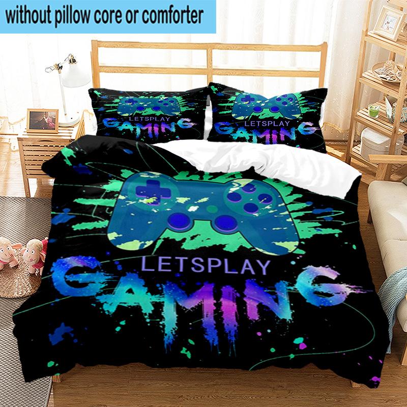 Game Night Adventure 3pcs Bedding,Including 1pc Duvet Cover And 2pcs Pillowcases Perfect for Christmas,Ideal for Bedroom, Dormitory