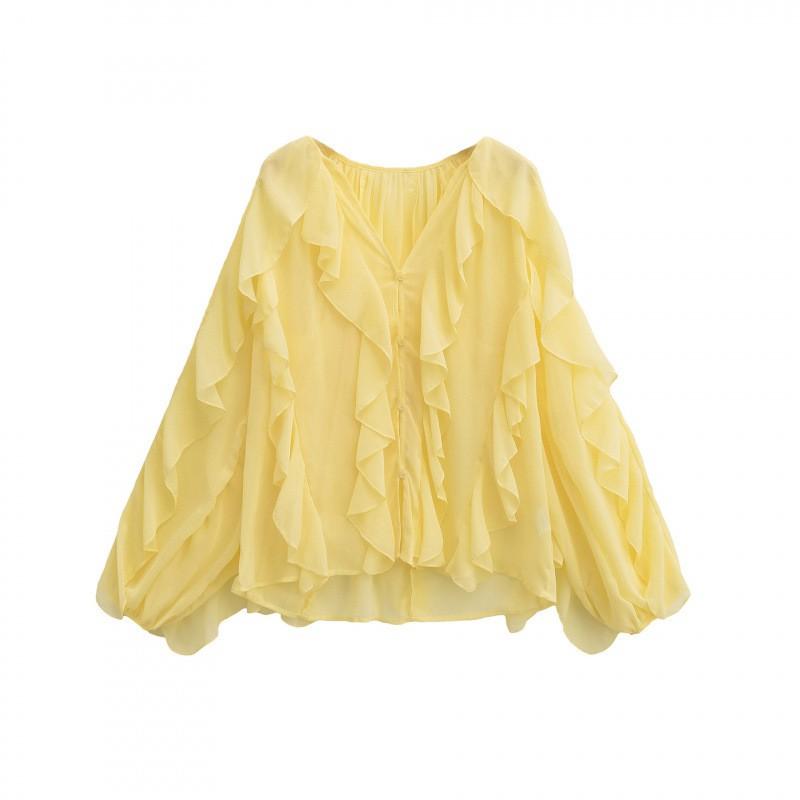 Womens Classic Versatile Layered Blouse Casual Elegant Long Sleeve Shirt Daily Wear