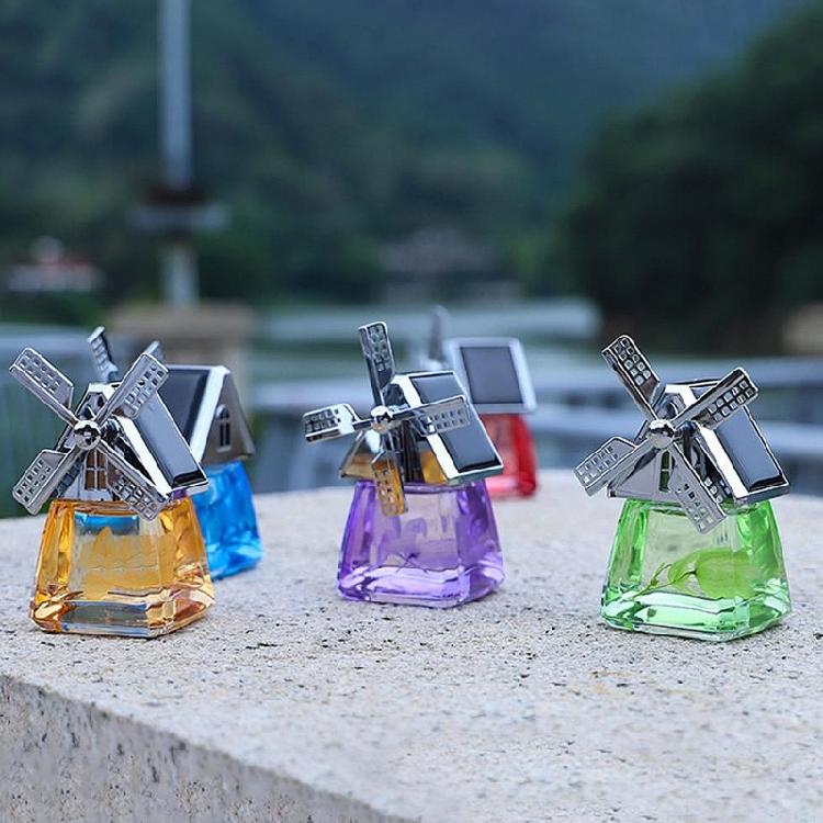 Air Freshener Light Solar Windmill Model Center Console Decoration CarFragrance