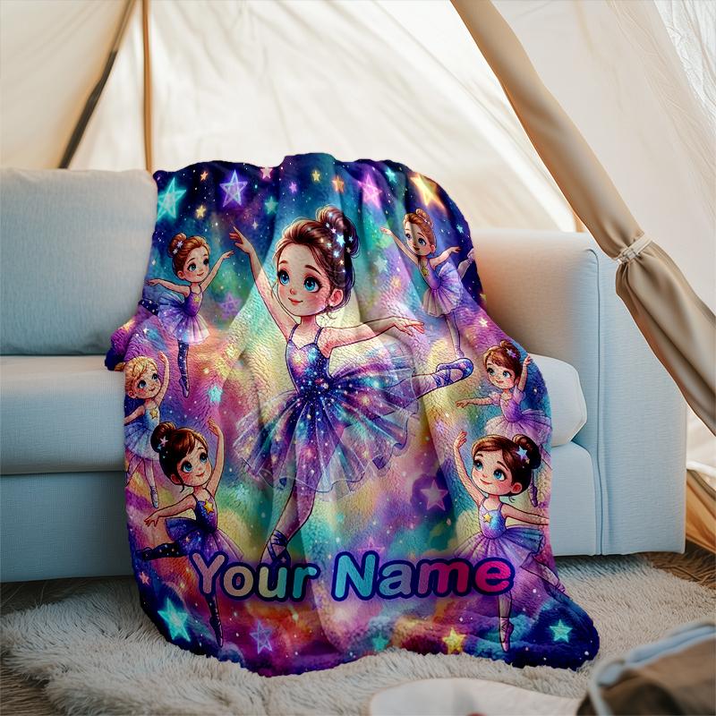 1PC Custom Name Stars Space Flannel Blanket Versatile,all-season Throw Suitable for the Living Room,bedroom,camping,travel,and Gift