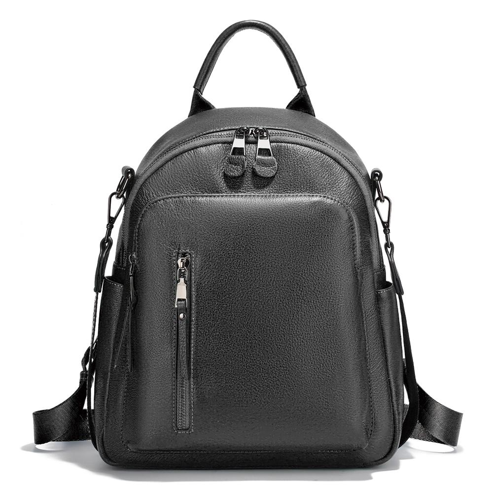 Zency 100% Genuine Leather Backpack For Women Large Capacity Travel Rucksack