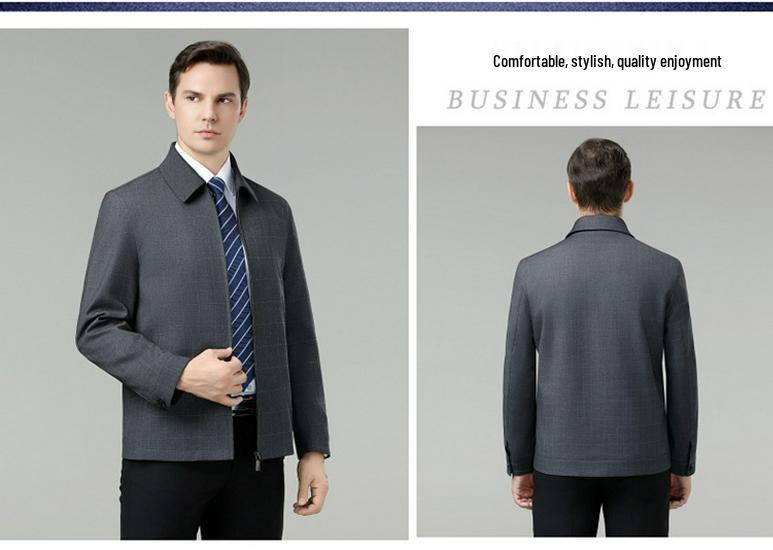 2026 Men's Wool Jacket: Spring/Autumn Casual Business Wear for Middle-aged Dads