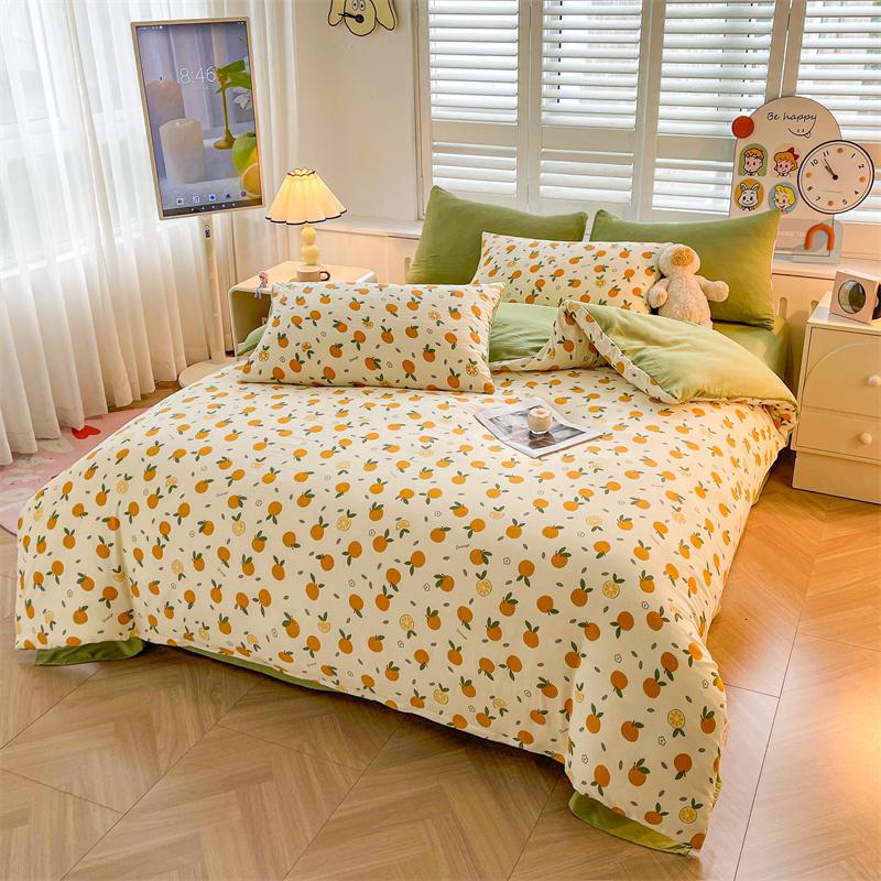 Sleeping Grid Printed Washed Cotton, Removable and Washable Soybean Fiber Quilt Core, Winter Quilt, Spring and Autumn Quilt
