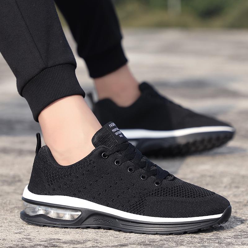 

Unisex Sneakers Casual Sports Shoes Knitted Air-cushion Shoes Large Size Running Shoes for Men and Women 35 чорний