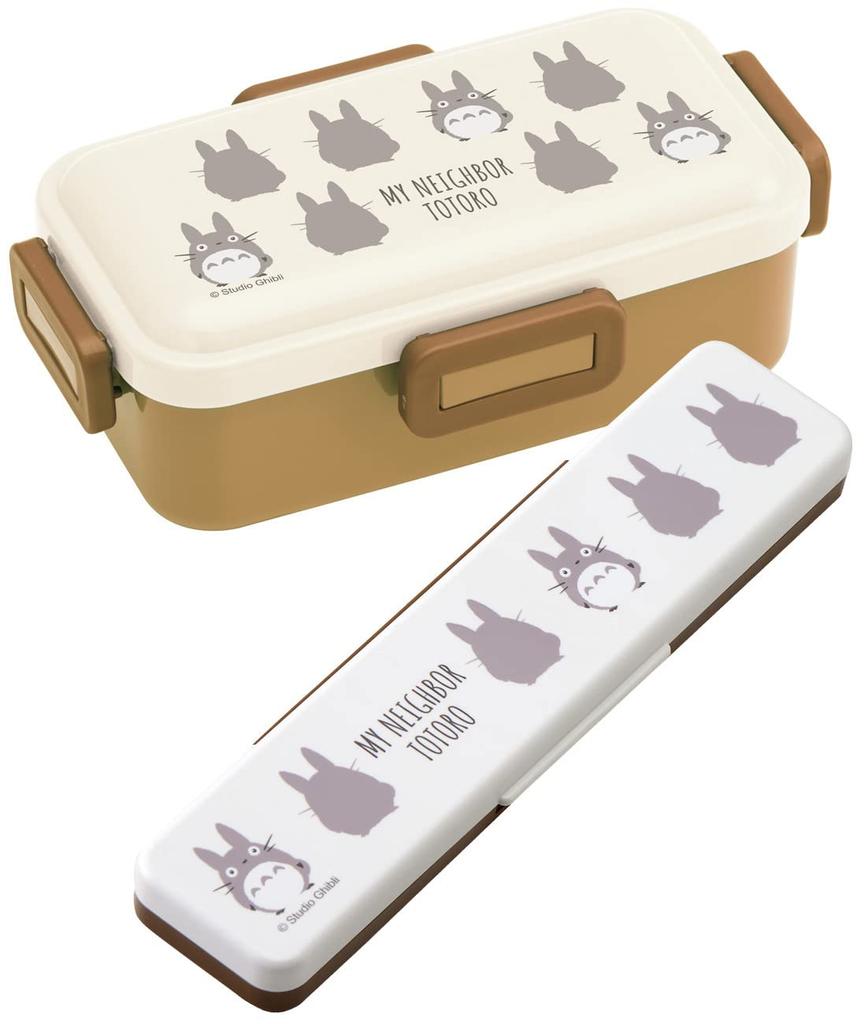 Skater Antibacterial Lunch Box with My Neighbor Totoro Studio Ghibli Made in Japan Soft-Serving Dome-Shaped Lid, 530ml, Silhouette, Design,