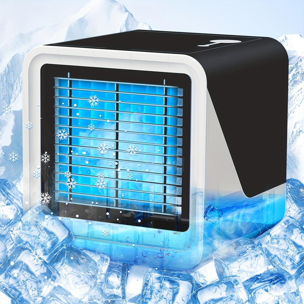 Leise & Schnell Kühlende Tragbare Klimageräte Ventilator mit 3 Geschwindigkeiten, Austauschbarem Filter & Luftbefeuchter, Kühlventilatoren, die kalte Luft blasen