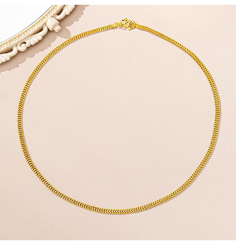 Vietnam Gold Sand Necklace - Luxurious Braided Choker with Long-Lasting Color Retention