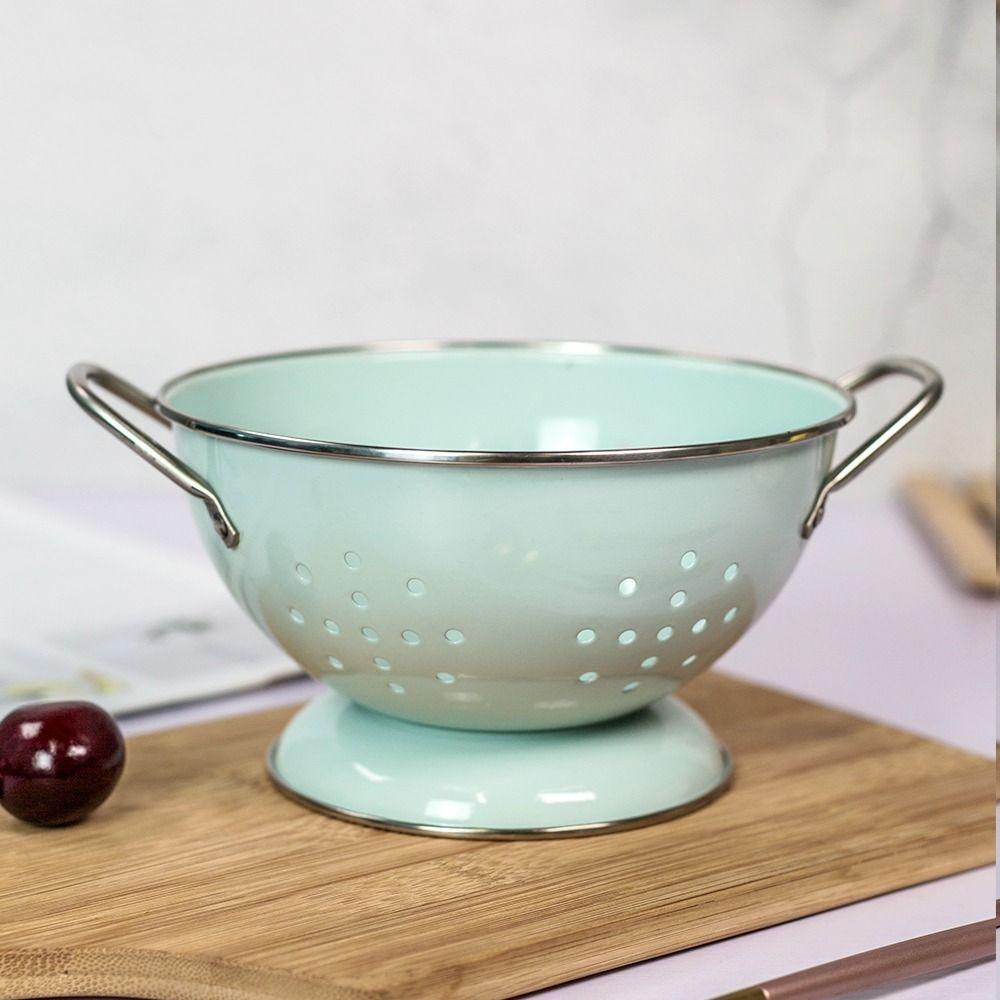 Καλάθι Φρούτων από Ατσάλι με Επικάλυψη Σμάλτου Στραγγιστήρι Λαχανικών Ανθεκτικό στη Σκουριά Πάγκου