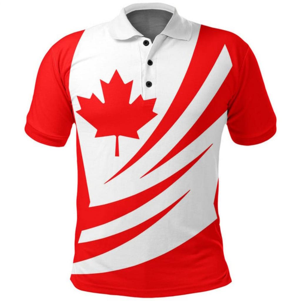Summer Canada Flag Polo Shirt Men 3d Print Tee Shirts Casual Street Short Sleeve Tops Outdoor Sports Oversized