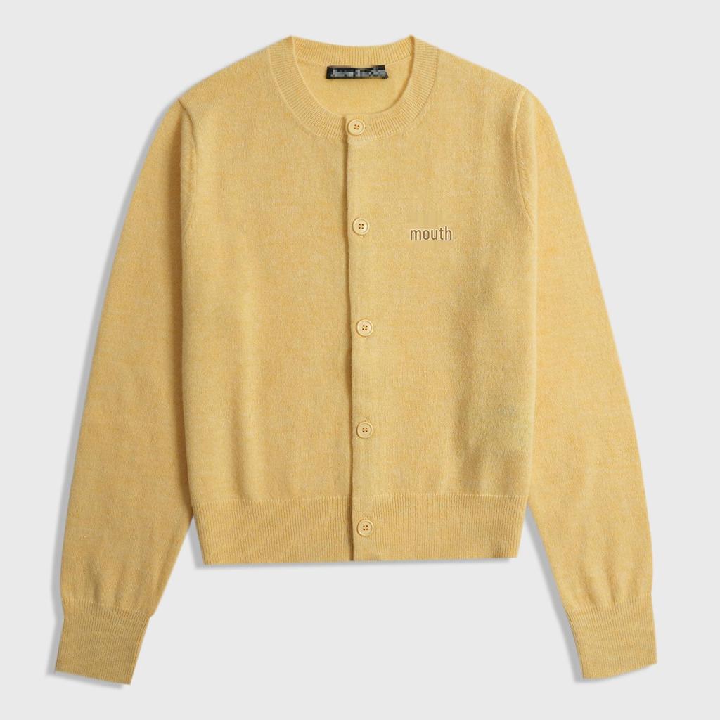 Liu Yifei Promi Wollstrickjacke - Damen Rundhals Strickware mit quadratischer Stickerei