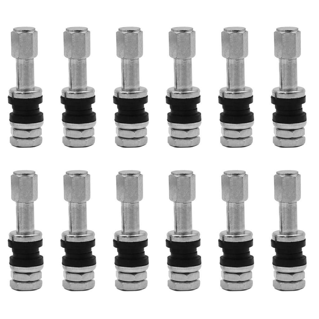 KKLM Wheel Inside Valves, Set of 12, Universal Tire Valves, Clamp-in Type, Inner Diameter