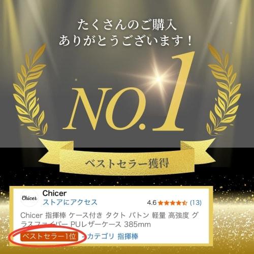 Chicer Dirigentenstab mit Etui, Leichtgewicht, Hochfestes Fiberglas und PU-Leder-Etui, 385 mm