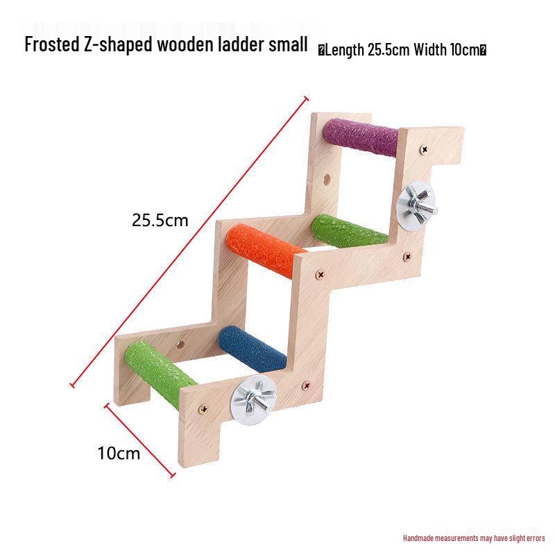 Budgie Toys Wooden Climbing Rope Ladder - Peony Interactive Swing & Beak Grinder for Small Birds In Birdcages