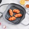 20 cm Heißluftfritteuse Silikonkorb Tablett Topf mit Griff 8 Zoll Quadratische Heißluftfritteuse Backform Einlage Faltbares Küchenkochzubehör