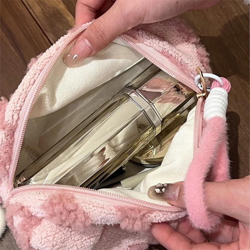1pc Love Pack Large Capacity Travel Plush Organizer Women's Bag Makeup Toiletries Student Pencil Case
