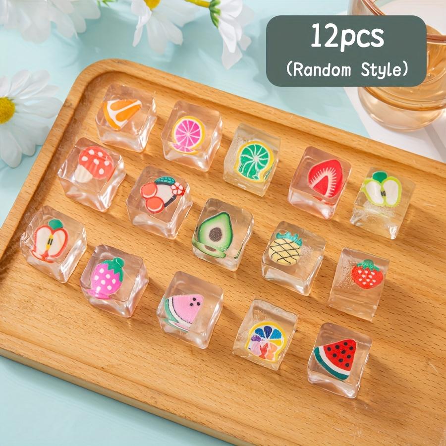 Non-Toxic Soft Squishy Kawaii Fruit Ice Cube Squeeze Toys Summer Party Prank Easter/Halloween/Christmas Gift Bag Fillers