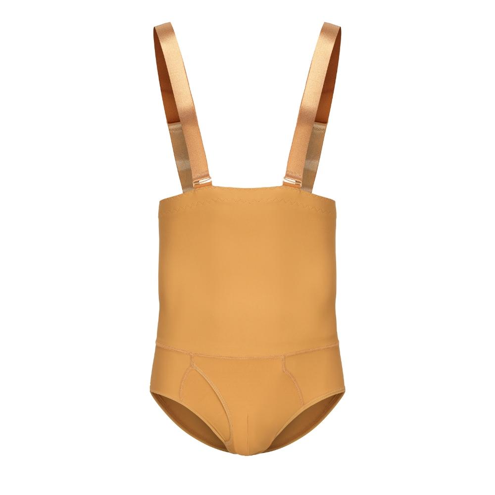 SYPNK03 High Waist Mens Shapewear Compression Tummy Control Briefs With Anti Rolling Suspenders