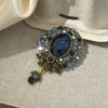 European and American Water Brooch Glass Pendant Corsage Retro Fashion Temperament Niche Versatile Pin Accessories