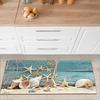 Summer Ocean Beach Themed Kitchen Mat Home Decor Sea Shell Sailboat Print Floor Mat Living Room Bath Entrance Non-slip Door Mat