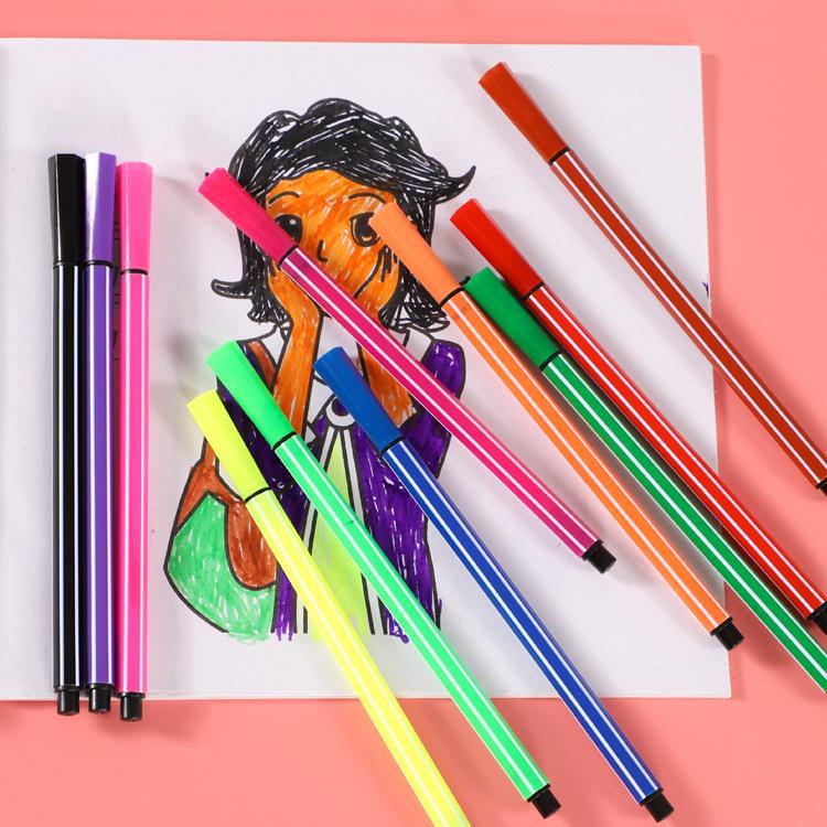 Watercolor Brush Pen Set: 6 Colors for Students & Kids Art Projects