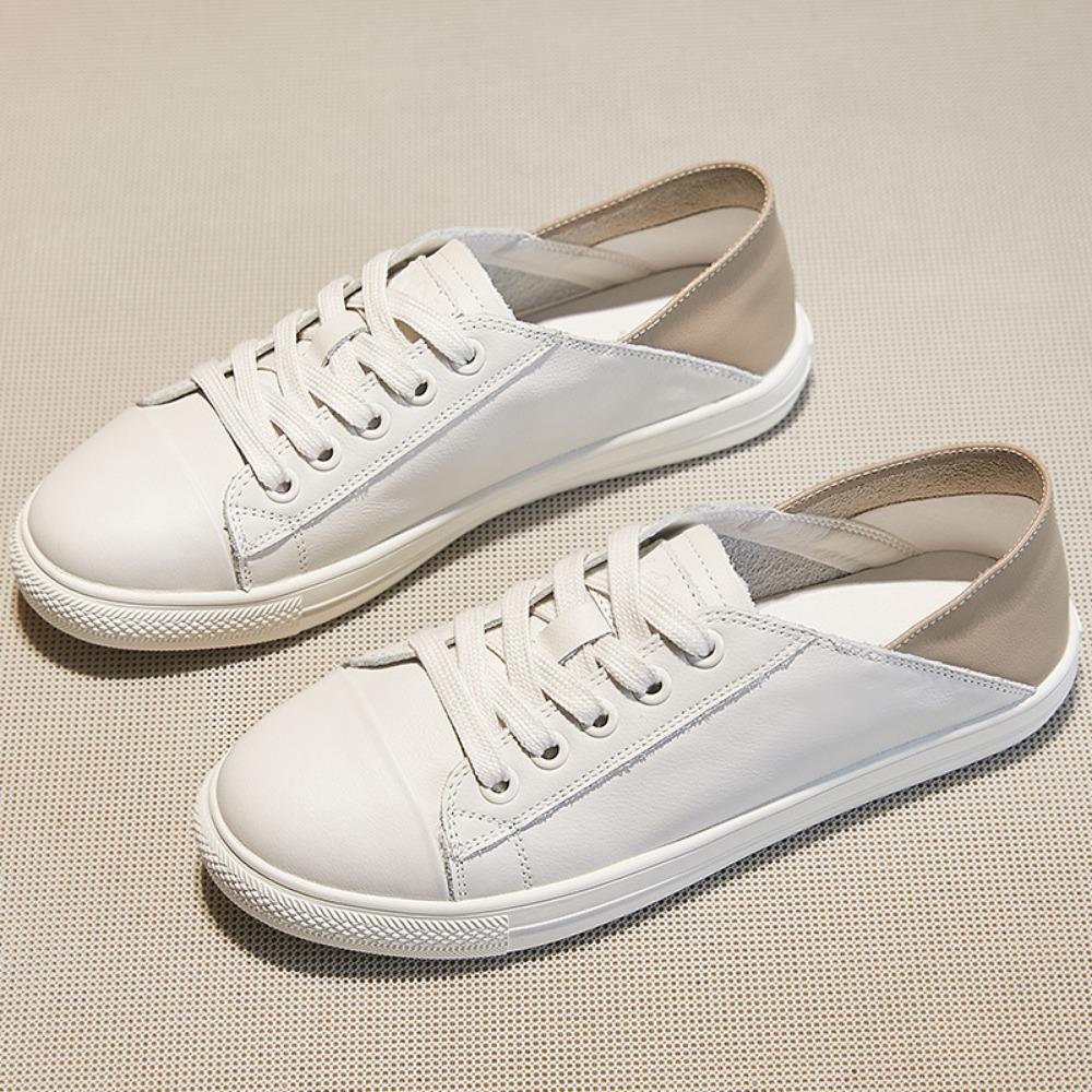 Flat Shoes for Women Spring and Autumn Summer New Lace Up Women's Shoes Low Cut Casual Board Shoes Flat Shoe Womens Sneakers