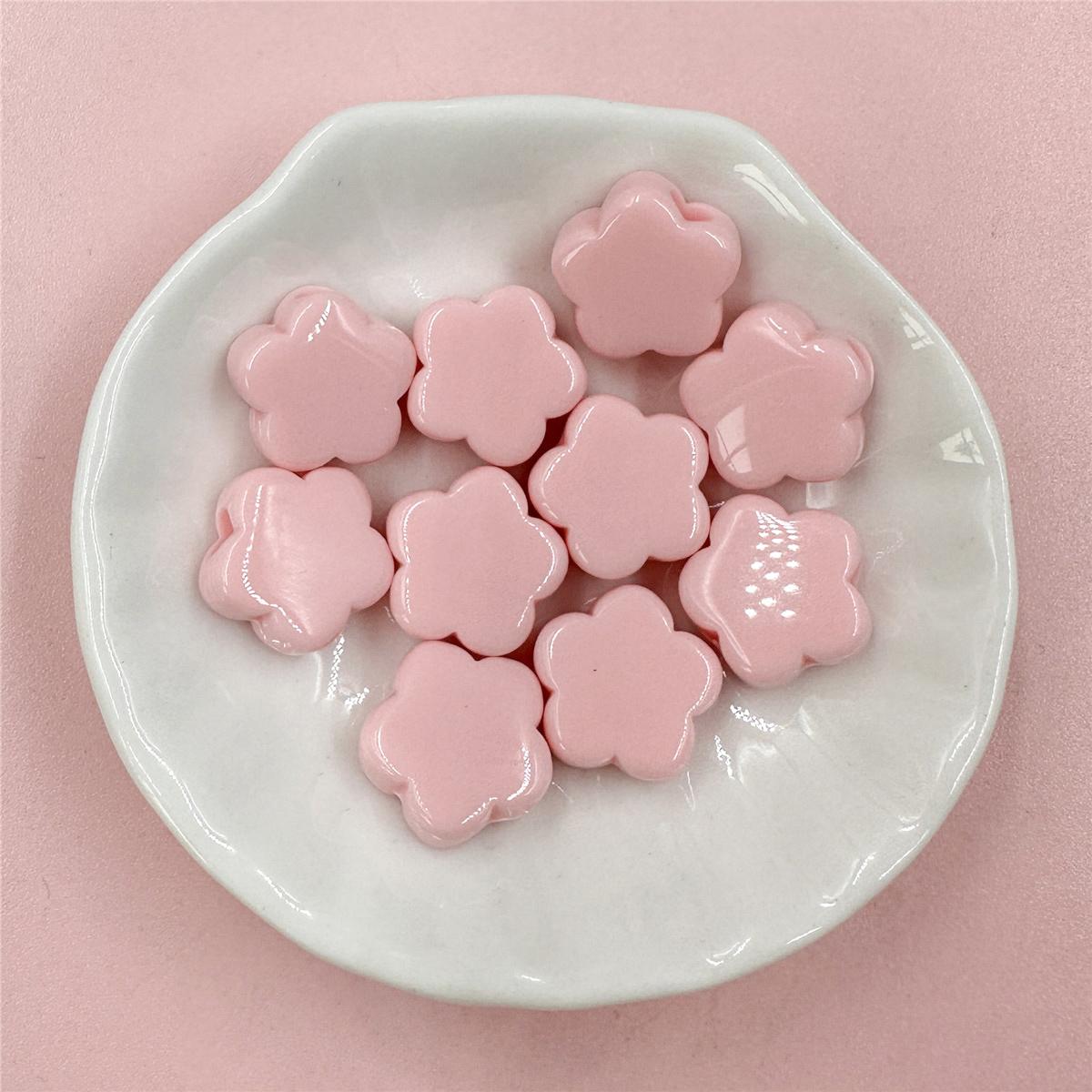 

Материалы ручной работы, свободные бусины, изготовление браслета-цепочки для мобильного телефона, цветок, 10 шт., однотонные серьги 14,5 мм, аксессуары для ювелирных изделий своими руками, ожерелье из акрила розовый