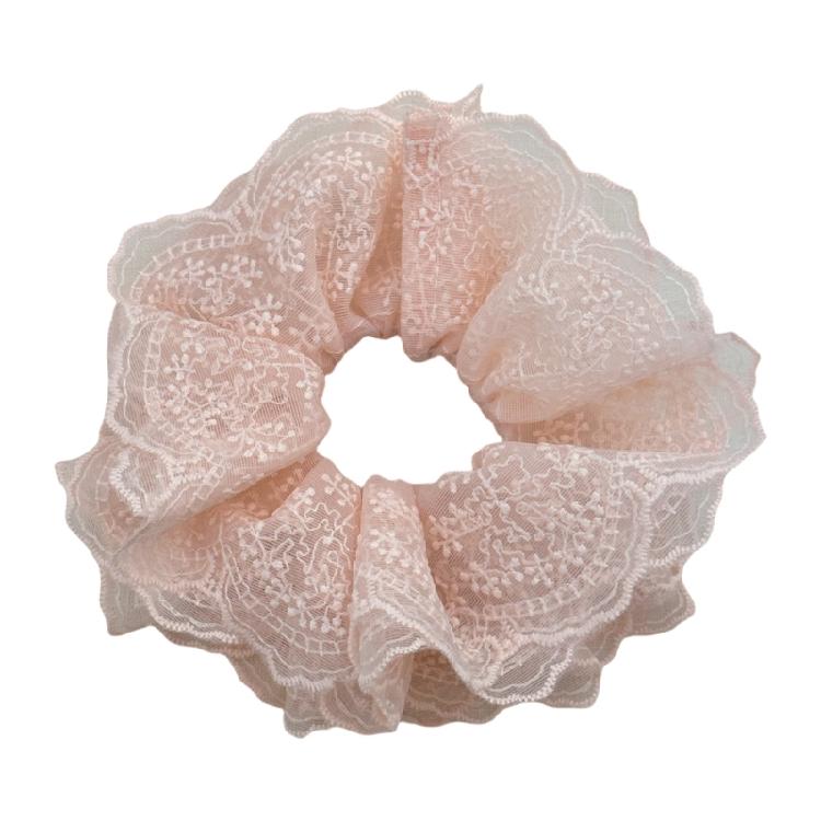 Feminine Elastic Hair Scrunchy with Unique Double Layer Lace Hairband Hairpieces Large Hair Accessories for Women