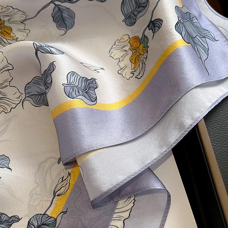 53 * 53 cm Jedwab Morwowy Mały Kwadratowy Szalik Wielofunkcyjny Profesjonalny Modny Dekoracyjny Jedwabny Szalik Na Wiosnę I Jesień Ciepły Szal