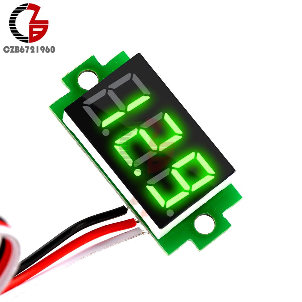 0.36" 12V Voltmeter DC 0-99.9V Digital Car Voltmeter Voltage Tester Indicator Auto Volt Meter Detector Voltage Meter Panel 3Wire