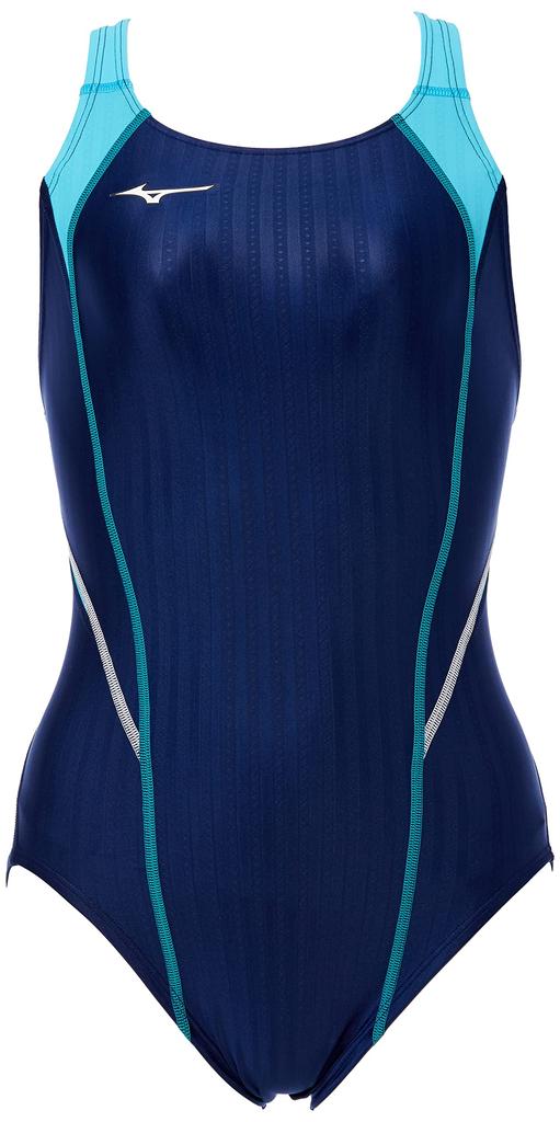 Mizuno Stream Ace Navy x Velikost FINA Plavky Model Velikost Výzva Dámské Nízký Střih (Mistři zpět) Plavky, Tyrkysové, S, (Mezinárodní federace)