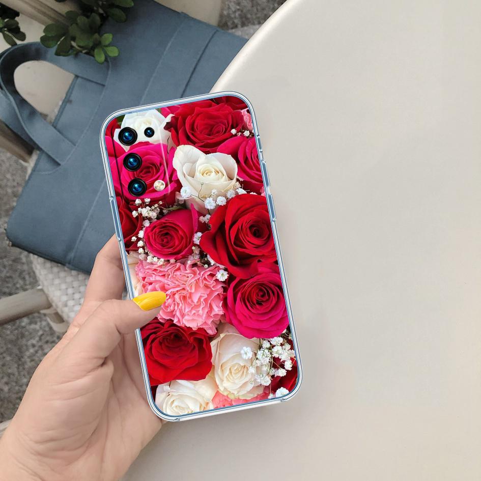 FM8 Beautiful Roses Flower Soft Shell Transparent Phone Case for Motorola Moto G7 G8 G9 G84 G85 G73 G24 G15 Z2 Play Power Plus
