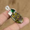 Natural Rhyolite Gemstone Indian Jewelry 925 Sterling Silver Pendant For Women