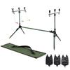 Adjustable Retractable Carp Fishing Rod Pod Stand Holder Fishing Pole Pod Stand Fishing Tackle Fishing Accessory With Alarm