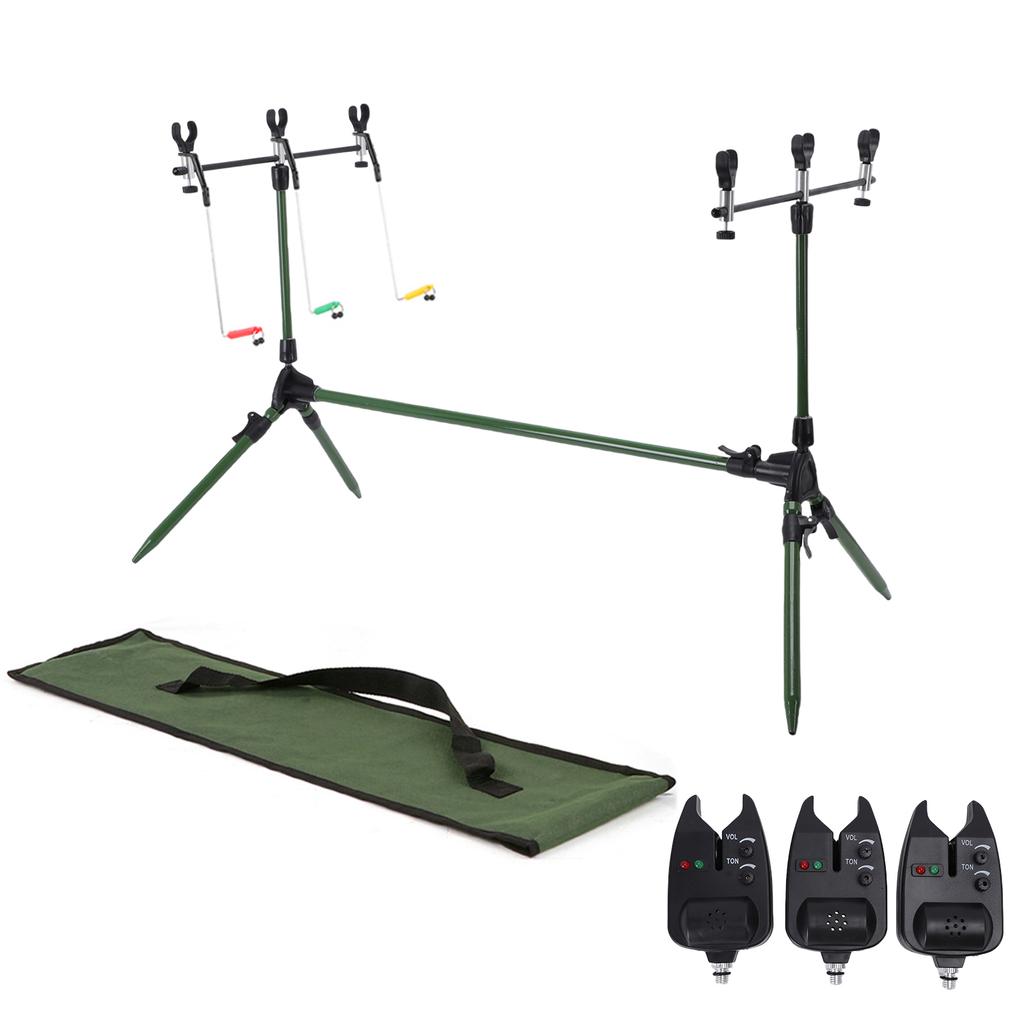 Adjustable Retractable Carp Fishing Rod Pod Stand Holder Fishing Pole Pod Stand Fishing Tackle Fishing Accessory With Alarm