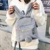 Women Bunny Backpack Plush Mini Fluffy Rabbit Ear Backpack Fuzzy Bunny Satchel Casual Daypack for Girls