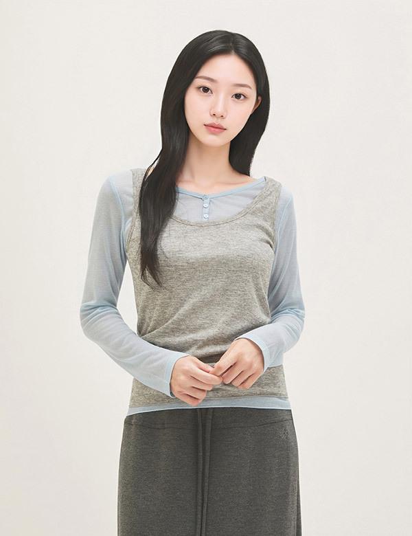 ROEM Layered Long Sleeve T-Shirt Rmlwg24Rt1