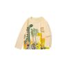 And Autumn Children's Clothing Boys' Long-Sleeved Shirts T-Shirts Kidsren's Cartoon Dinosaur Round Neck Tops Boys' Drop-Shoulder Pure Cotton Clothes