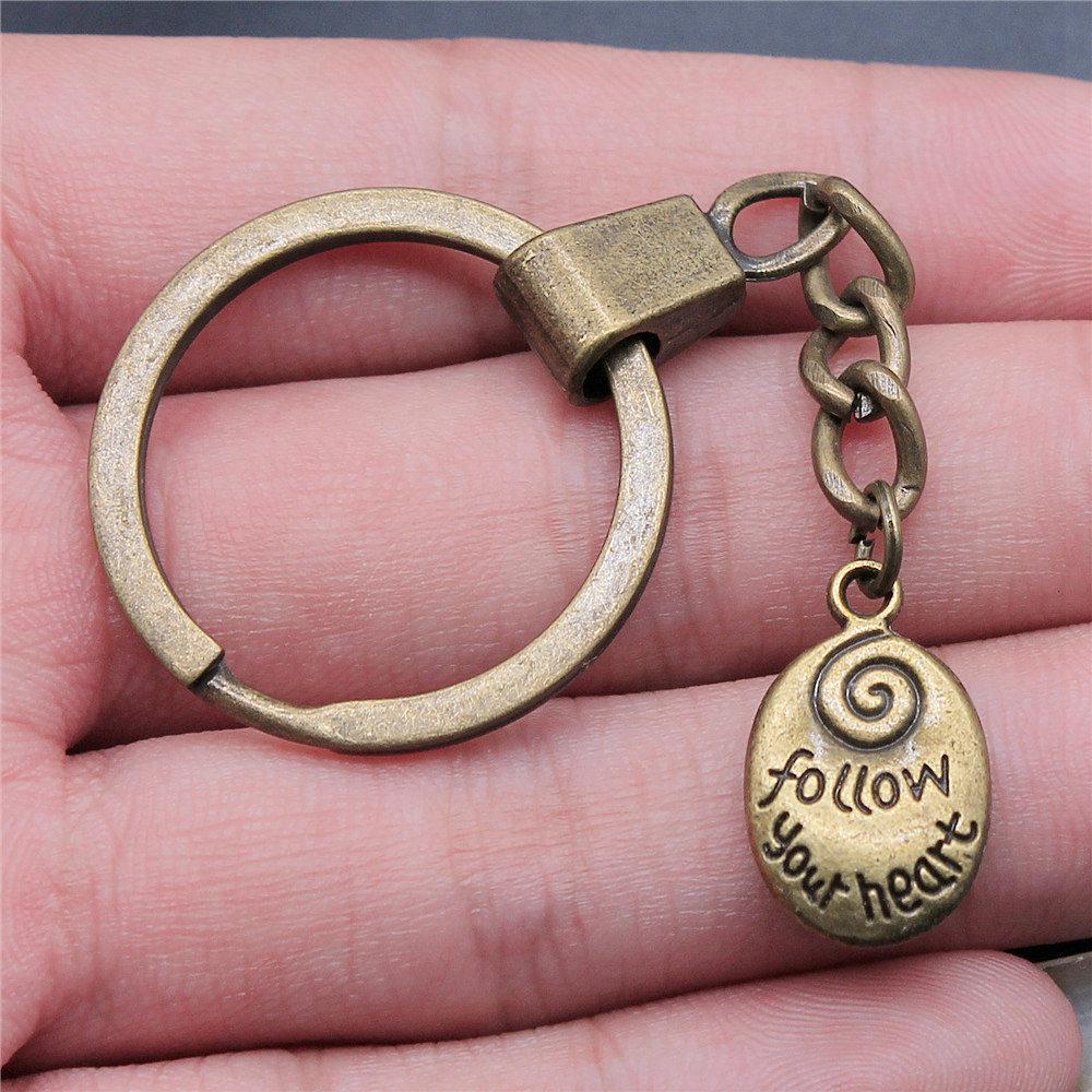 30mm Keychains Peach Heart Tags Wedding Jewelry Findings QY034