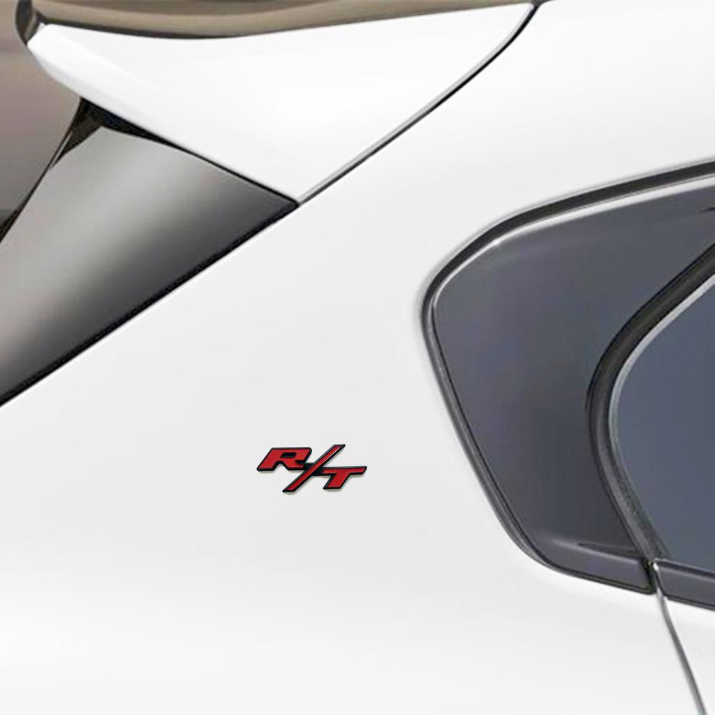 3D Metal Red Black Logo RT R/T Sticker Front Grille Emblem Car Rear Trunk Badge For Sport Label Accessories