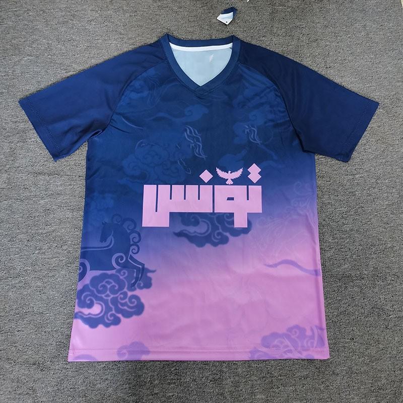 Mens Bamboo Fiber Short Sleeve Soccer Jersey Adult Football Training Match Wear In Purple Blue Pink Light